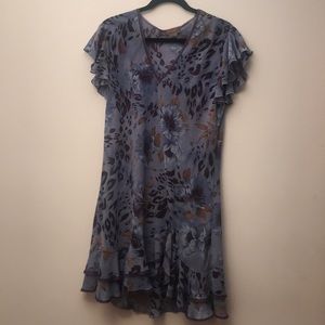 Sensara Sheer Ruffled Mini Dress